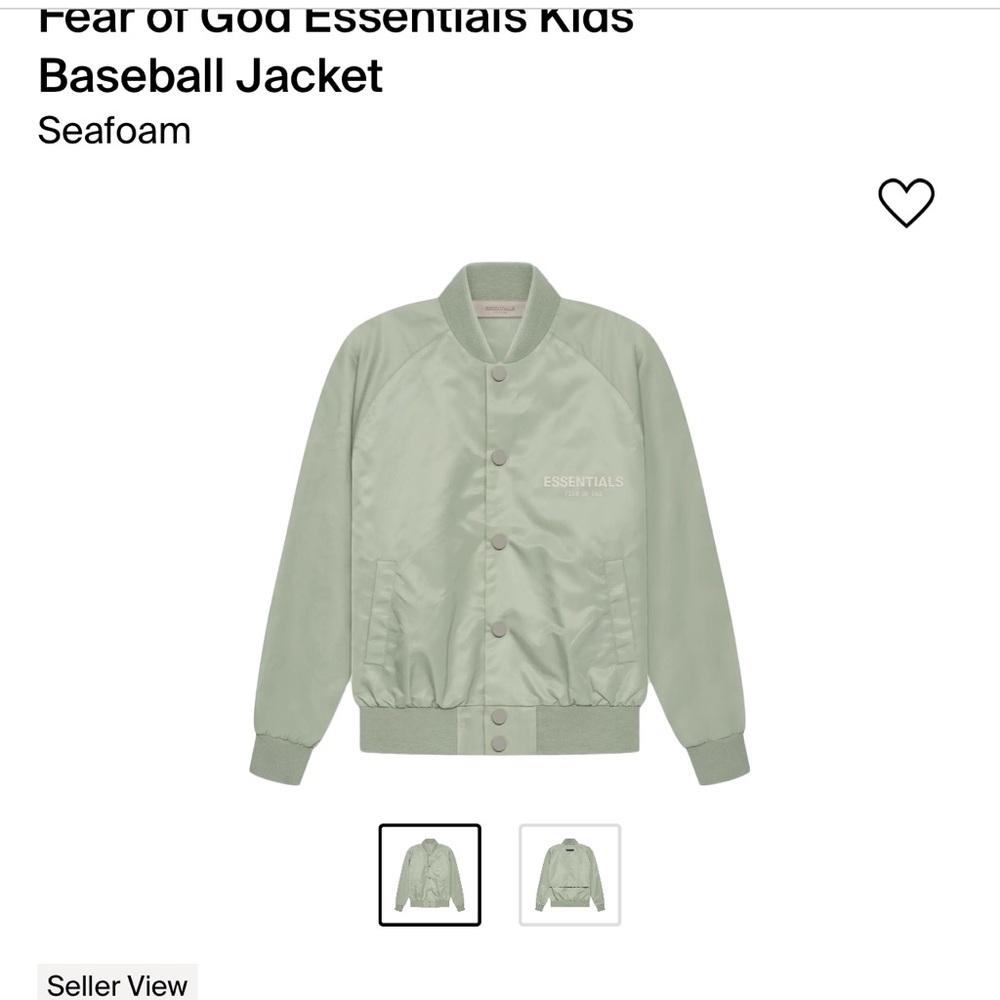 fear of god kid’s baseball jacket